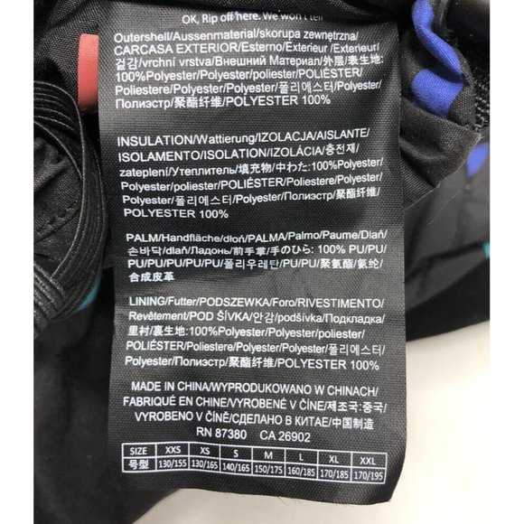 BURTON Snowboard Ski Snow Gloves Kids Profile Multicolor Youth Large Retro Look - Picture 5 of 5